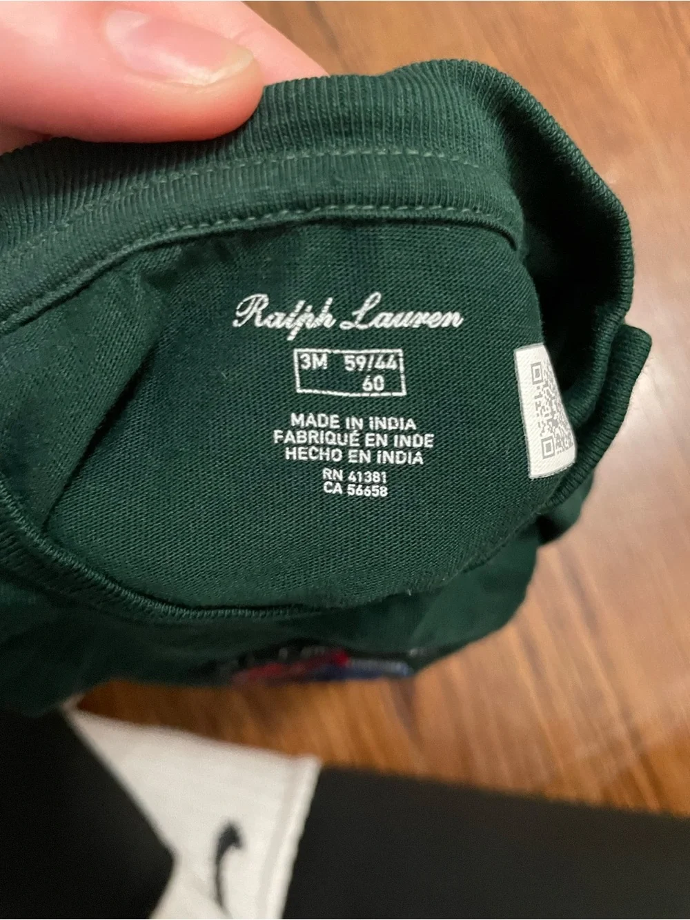 Ralph Lauren Dark Green Baby Polo Player Graphic Long-Sleeve Top